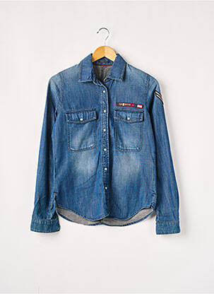 Chemisier poches poitrine manches longues bleu IKKS femme