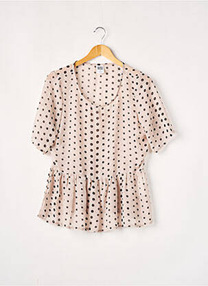 Top coupe fluide manches courtes beige VERO MODA femme