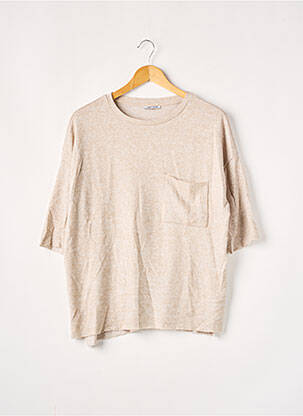 Top stretch manches courtes beige ZARA TRAFALUC femme