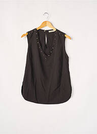 Top coupe fluide sans manche noir AKOZ femme