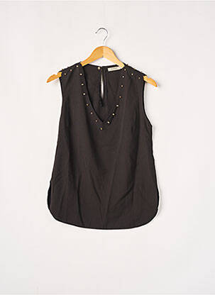 Top coupe fluide sans manche noir AKOZ femme