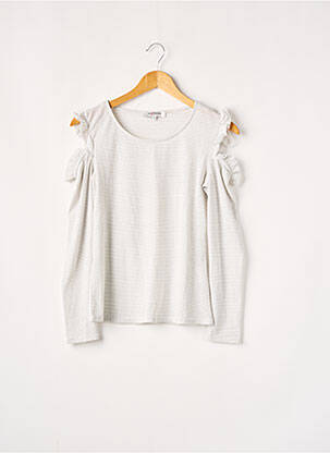 Top tissage jersey manches longues gris MORGAN femme