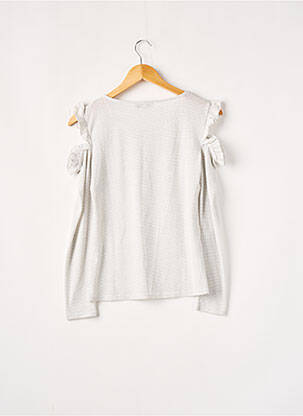 Top tissage jersey manches longues gris MORGAN femme