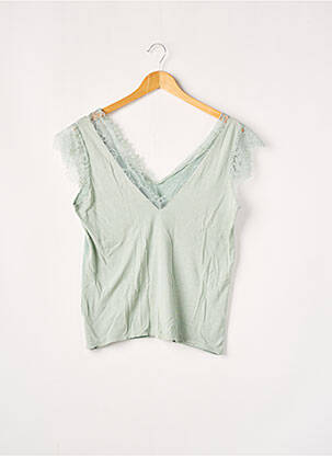 Top coupe cintrée sans manche vert NAF NAF femme