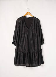 Robe mi-longue manches longues manches longues noir LILI & LALA femme