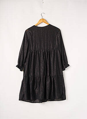 Robe mi-longue manches longues manches longues noir LILI & LALA femme