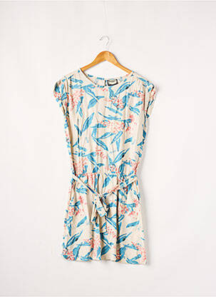 Robe mi-longue coupe fluide manches courtes beige KAPORAL femme