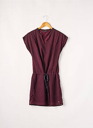 Robe courte coupe fluide manches courtes rouge BONOBO femme