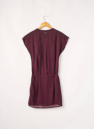 Robe courte coupe fluide manches courtes rouge BONOBO femme