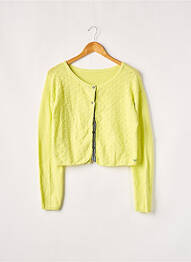 Gilet manches longues maille ajourée vert JEAN BOURGET fille