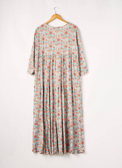 Robe longue imprimé fleurs manches 3/4 bleu BANDITAS FROM MARSEILLE femme