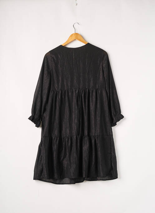 Robe mi-longue manches longues manches longues noir LILI & LALA femme