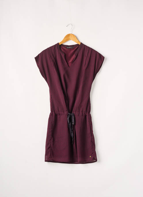 Robe courte manches courtes manches courtes rouge BONOBO femme