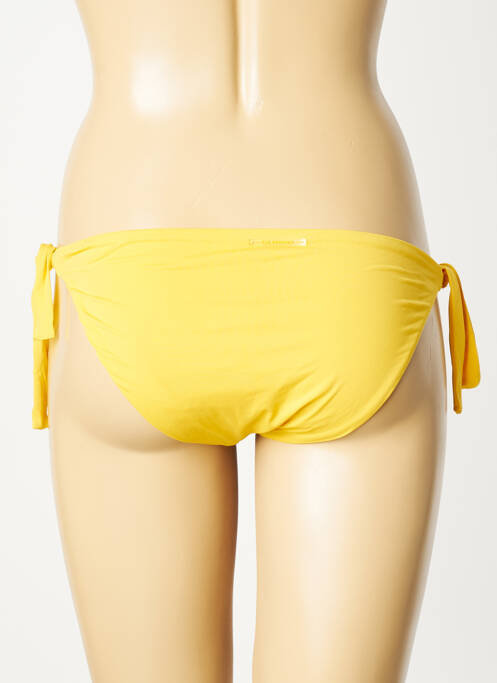 Bas de maillot de bain effet matière satinée culotte jaune CALZEDONIA femme