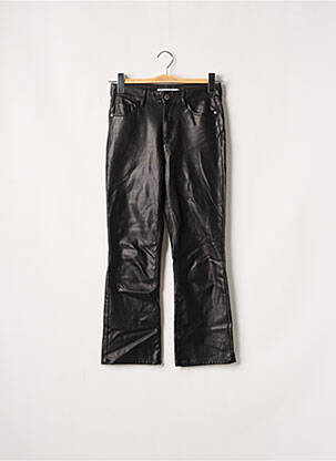 Pantalon droit fermeture zippée sous rabat boutonné taille normale noir ZARA femme