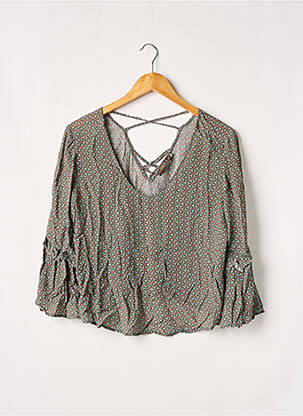 Top imprimé fantaisie manches longues bleu SACK'S femme