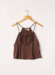 Top tissage jersey sans manche marron LA REDOUTE femme