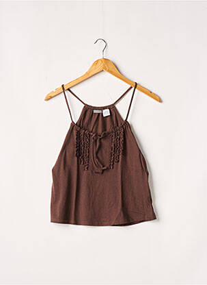 Top tissage jersey sans manche marron LA REDOUTE femme