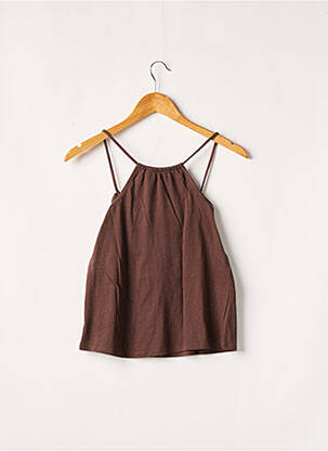 Top tissage jersey sans manche marron LA REDOUTE femme