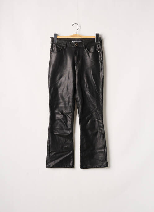 Pantalon droit fermeture zippée sous rabat boutonné taille normale noir ZARA femme