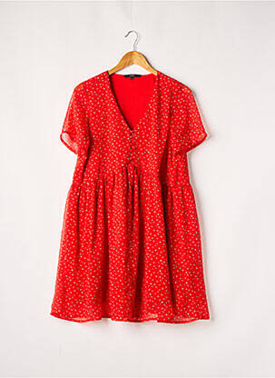 Robe mi-longue manches courtes manches courtes rouge VERO MODA femme