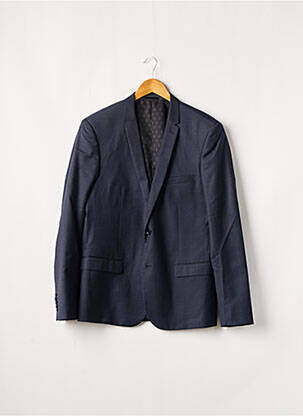 Veste chic tissage chiné bleu IZAC homme