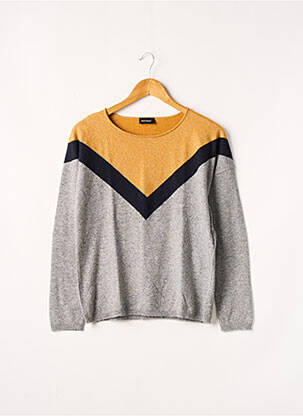 Pull tissage chiné manches longues gris KOOKAI femme