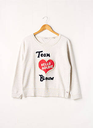 Pull finition bords-côtes manches longues gris MAISON SCOTCH femme