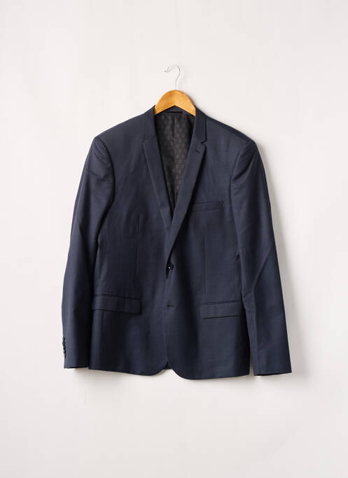 Veste chic tissage chiné bleu IZAC homme