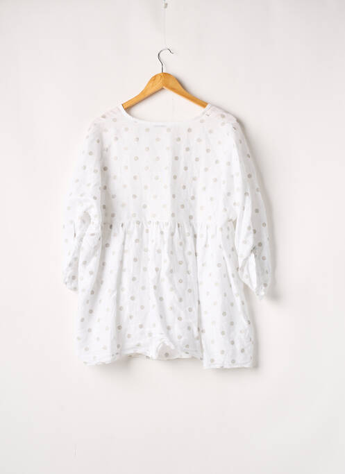 Robe mi-longue blanc ANDROMEDE pour femme