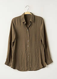 Chemisier coupe fluide manches longues vert MANGO femme