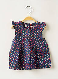 Robe mi-longue doublure manches courtes bleu MARESE fille