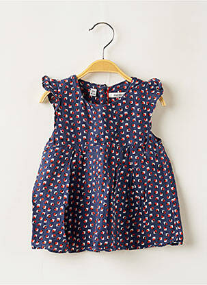 Robe mi-longue volants manches courtes bleu MARESE fille