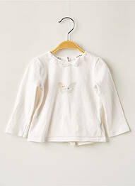 T-shirt fermeture boutonnée au dos manches longues blanc MARESE fille