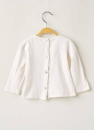 T-shirt fermeture boutonnée au dos manches longues blanc MARESE fille