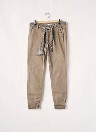 Pantalon chino fermeture zippée sous rabat boutonné taille normale gris LE TEMPS DES CERISES femme