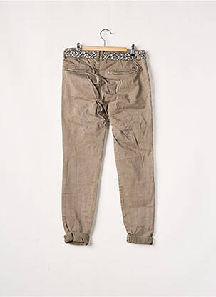 Pantalon chino fermeture zippée sous rabat boutonné taille normale gris LE TEMPS DES CERISES femme