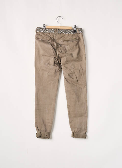 Pantalon chino fermeture zippée sous rabat boutonné taille normale gris LE TEMPS DES CERISES femme