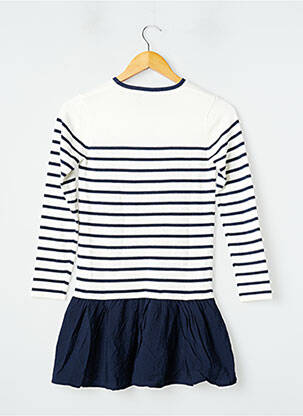 Robe pull sérigraphie manches longues blanc 3 POMMES fille