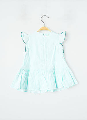 Robe mi-longue doublure manches courtes bleu CATIMINI fille