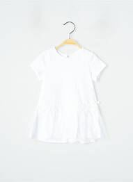 Robe mi-longue manches courtes manches courtes blanc IKKS fille