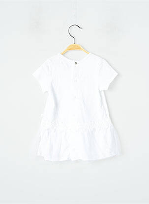 Robe mi-longue manches courtes manches courtes blanc IKKS fille