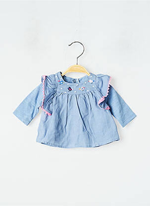 Blouse fermeture pressionnée manches longues bleu CATIMINI fille
