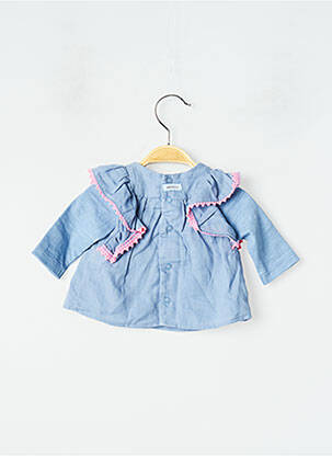 Blouse fermeture pressionnée manches longues bleu CATIMINI fille