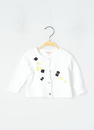 Gilet manches longues coupe droite blanc CATIMINI fille