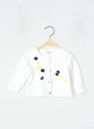 Gilet manches longues coupe droite blanc CATIMINI fille