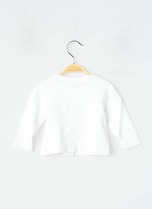 Gilet manches longues coupe droite blanc CATIMINI fille