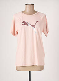 T-shirt sérigraphie manches courtes rose PUMA femme