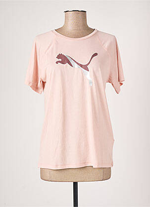 T-shirt sérigraphie manches courtes rose PUMA femme
