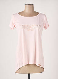 T-shirt sérigraphie manches courtes rose HAPPY & SO femme